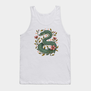 Botanical Serpent Nature Inspired Design Tank Top