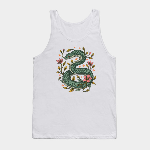 Botanical Serpent Nature Inspired Design Tank Top by BirdsnStuff