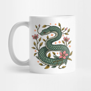 Botanical Serpent Nature Inspired Design Mug