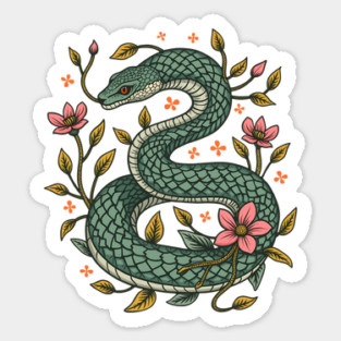 Botanical Serpent Nature Inspired Design Sticker