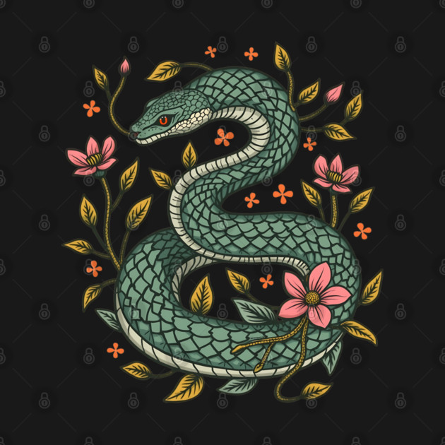 Botanical Serpent Nature Inspired Design by BirdsnStuff