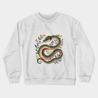 Botanical Serpent Nature Inspired Design2 Crewneck Sweatshirt