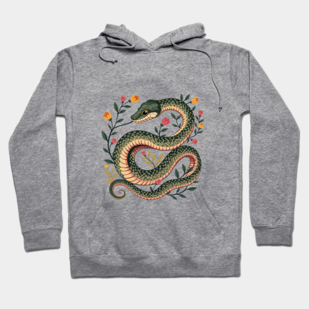 Botanical Serpent Nature Inspired Design2 Hoodie by BirdsnStuff