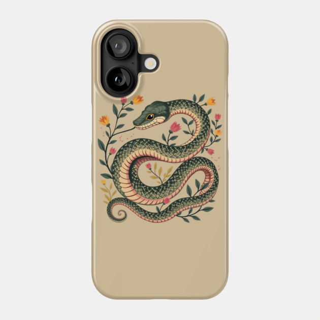 Botanical Serpent Nature Inspired Design2 Phone Case by BirdsnStuff
