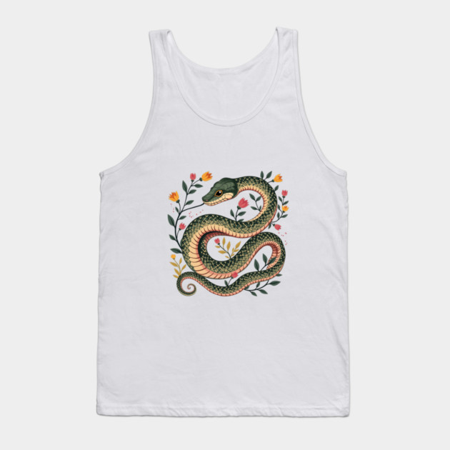 Botanical Serpent Nature Inspired Design2 Tank Top by BirdsnStuff