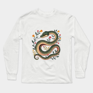 Botanical Serpent Nature Inspired Design2 Long Sleeve T-Shirt