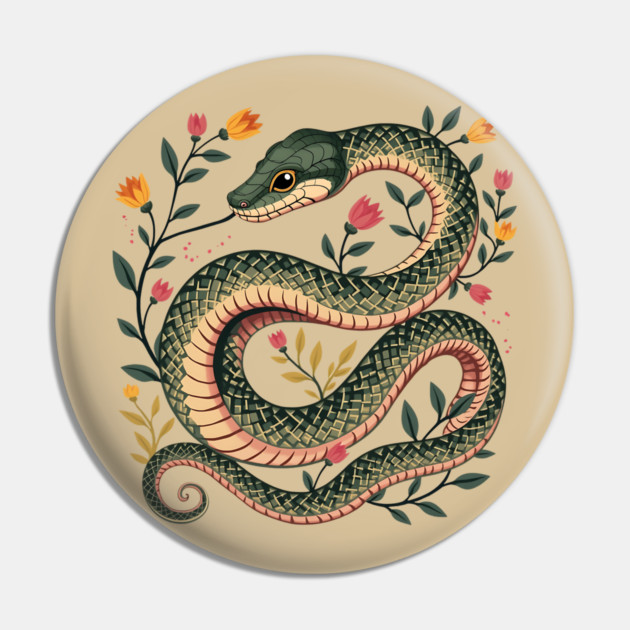 Botanical Serpent Nature Inspired Design2 Pin by BirdsnStuff