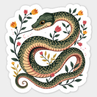 Botanical Serpent Nature Inspired Design2 Sticker