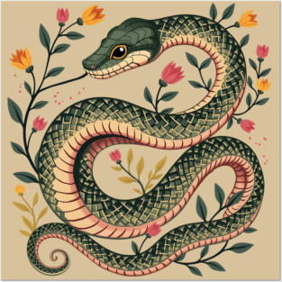 Botanical Serpent Nature Inspired Design2 Posters and Art