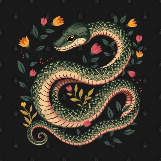 Botanical Serpent Nature Inspired Design2 by BirdsnStuff