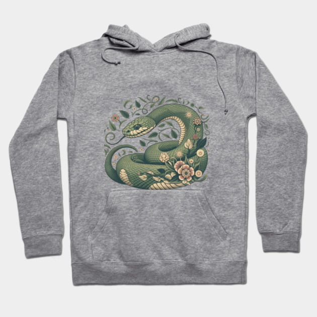 Botanical Serpent Nature Inspired Design3 Hoodie by BirdsnStuff
