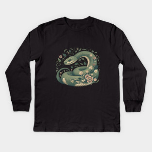 Botanical Serpent Nature Inspired Design3 Kids Long Sleeve T-Shirt