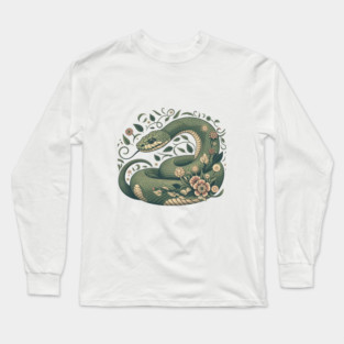 Botanical Serpent Nature Inspired Design3 Long Sleeve T-Shirt