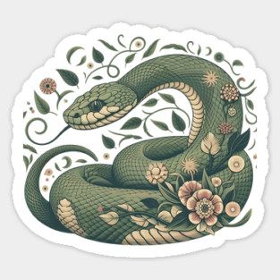 Botanical Serpent Nature Inspired Design3 Magnet