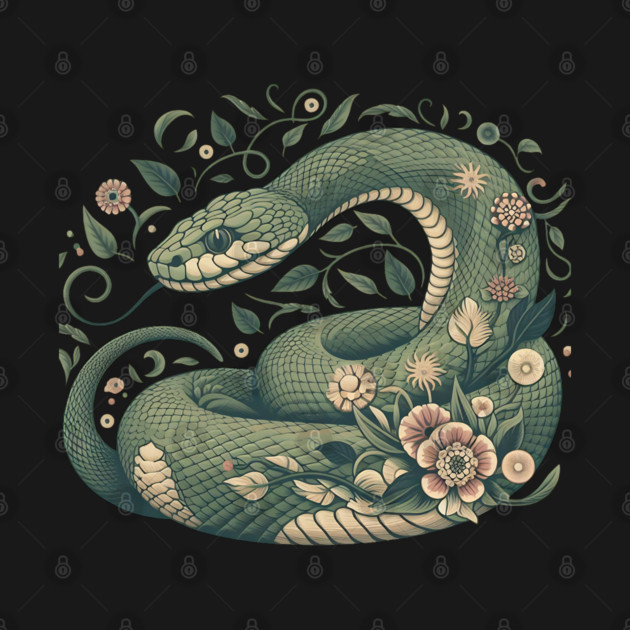 Botanical Serpent Nature Inspired Design3 by BirdsnStuff