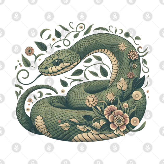 Botanical Serpent Nature Inspired Design3 by BirdsnStuff