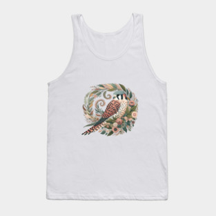 American Kestrel Botanical Nature Art Illustration2 Tank Top