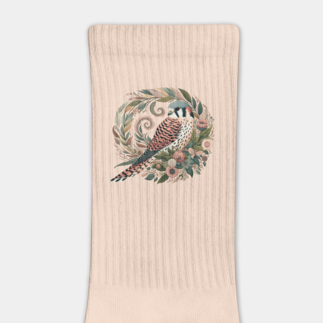 American Kestrel Botanical Nature Art Illustration2 by BirdsnStuff