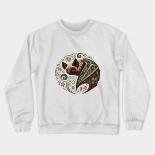 Flying Fox  Botanical Nature Art Illustration Crewneck Sweatshirt