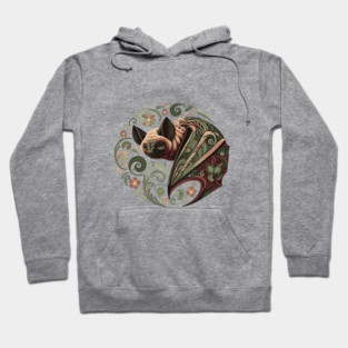 Flying Fox  Botanical Nature Art Illustration Hoodie