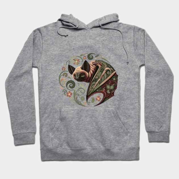 Flying Fox  Botanical Nature Art Illustration Hoodie by BirdsnStuff