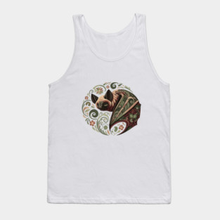 Flying Fox  Botanical Nature Art Illustration Tank Top