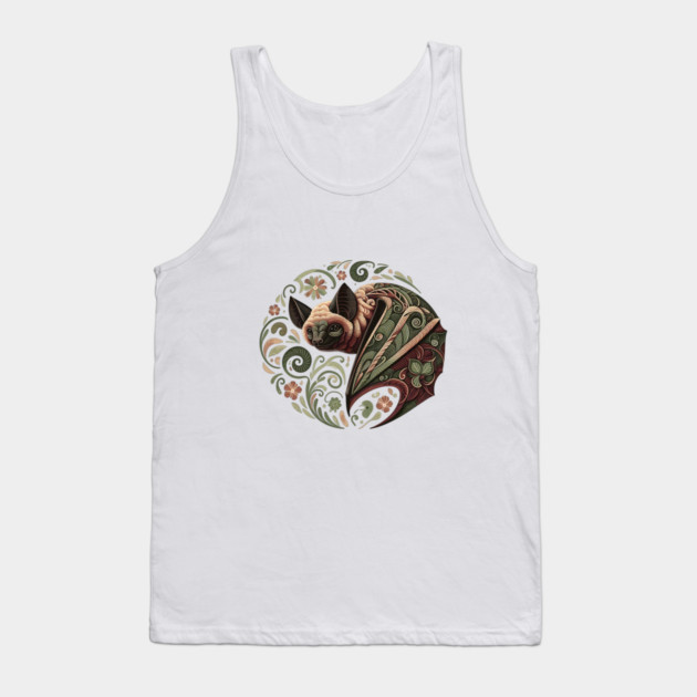 Flying Fox  Botanical Nature Art Illustration Tank Top by BirdsnStuff
