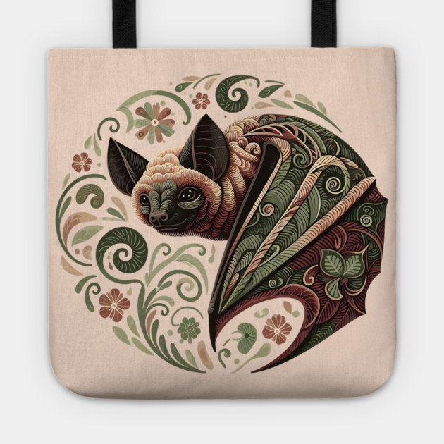Flying Fox  Botanical Nature Art Illustration Tote by BirdsnStuff