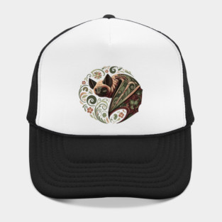 Flying Fox  Botanical Nature Art Illustration Hat