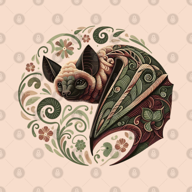 Flying Fox  Botanical Nature Art Illustration by BirdsnStuff