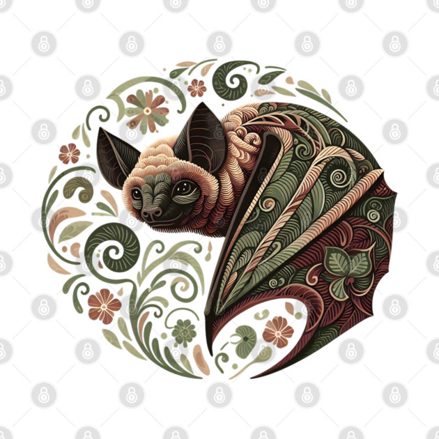 Flying Fox  Botanical Nature Art Illustration by BirdsnStuff