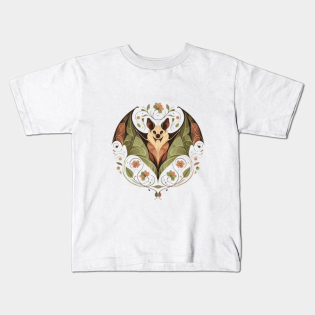 Flying Fox Botanical Nature Art Illustration2 Kids T-Shirt by BirdsnStuff