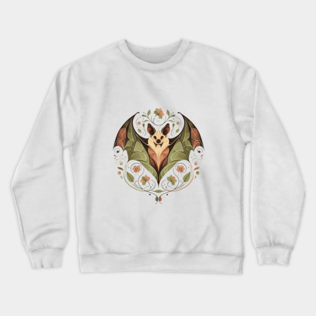 Flying Fox Botanical Nature Art Illustration2 Crewneck Sweatshirt by BirdsnStuff