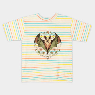 Flying Fox Botanical Nature Art Illustration2 Kids T-Shirt