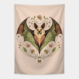 Flying Fox Botanical Nature Art Illustration2 Tapestry