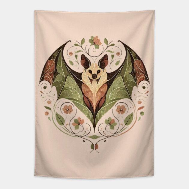 Flying Fox Botanical Nature Art Illustration2 Tapestry by BirdsnStuff