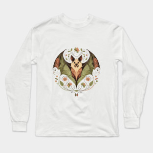 Flying Fox Botanical Nature Art Illustration2 Long Sleeve T-Shirt