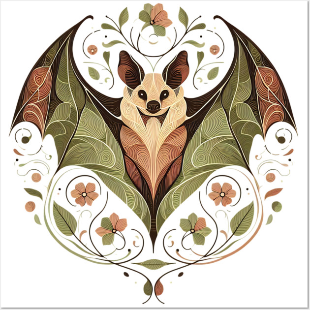 Flying Fox Botanical Nature Art Illustration2 Wall Art by BirdsnStuff