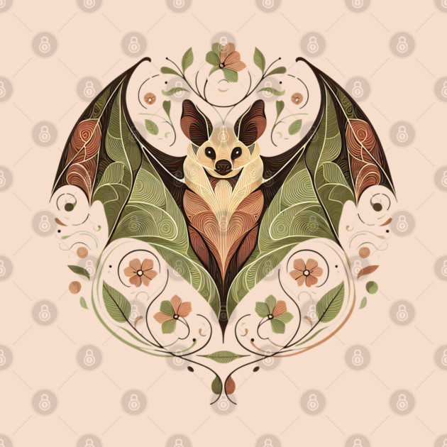 Flying Fox Botanical Nature Art Illustration2 by BirdsnStuff