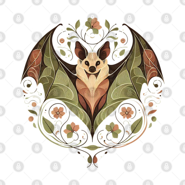 Flying Fox Botanical Nature Art Illustration2 by BirdsnStuff