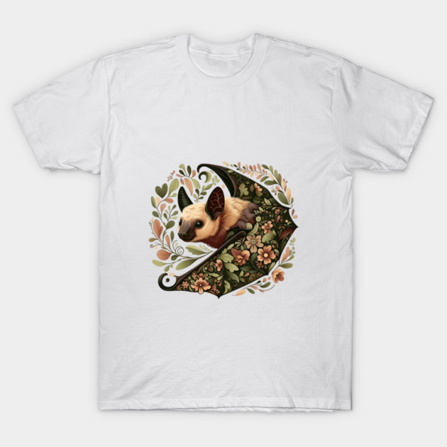 Flying Fox Botanical Nature Art Illustration3 T-Shirt by BirdsnStuff
