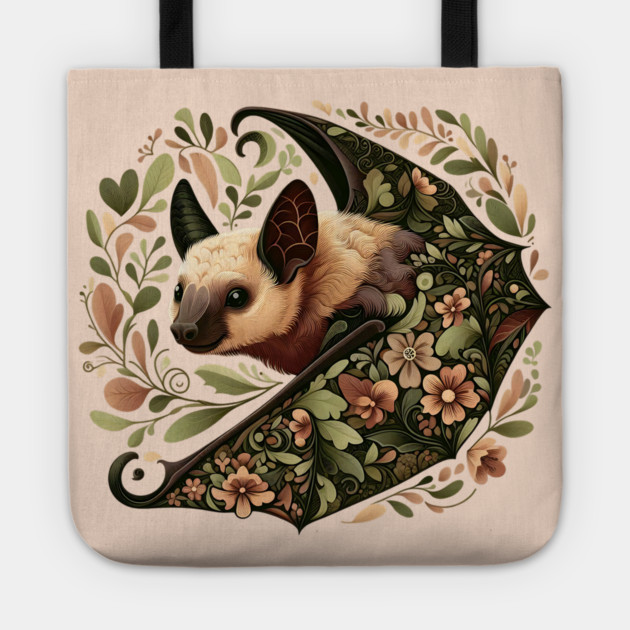 Flying Fox Botanical Nature Art Illustration3 Tote by BirdsnStuff