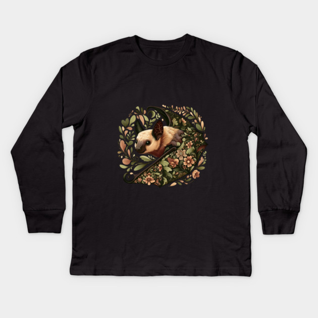 Flying Fox Botanical Nature Art Illustration3 Kids Long Sleeve T-Shirt by BirdsnStuff