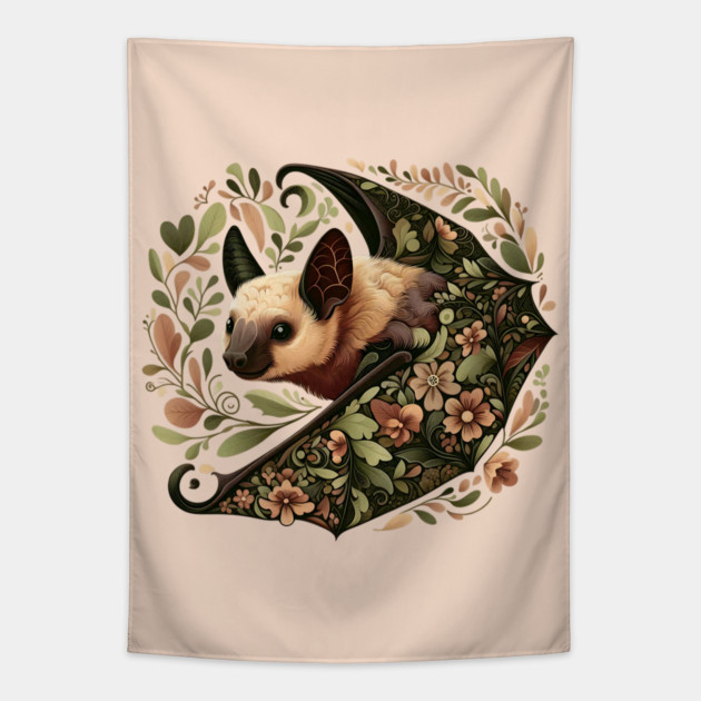 Flying Fox Botanical Nature Art Illustration3 Tapestry by BirdsnStuff