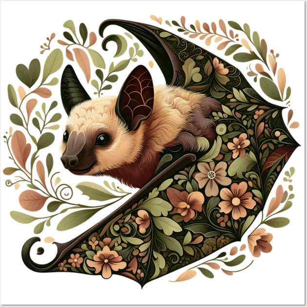 Flying Fox Botanical Nature Art Illustration3 Wall Art by BirdsnStuff