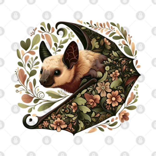 Flying Fox Botanical Nature Art Illustration3 by BirdsnStuff