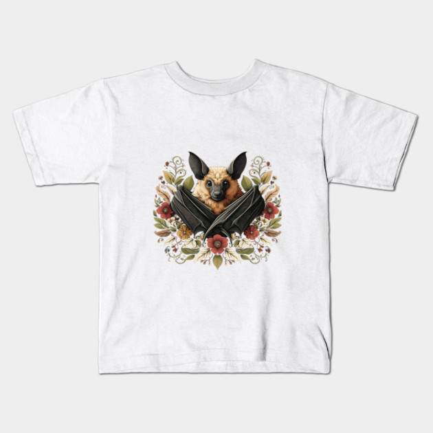 Flying Fox Botanical Nature Art Illustration4 Kids T-Shirt by BirdsnStuff