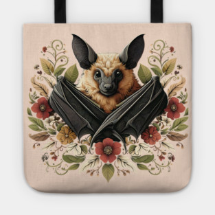 Flying Fox Botanical Nature Art Illustration4 Tote