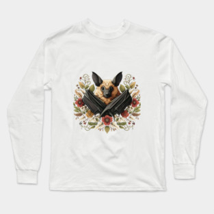 Flying Fox Botanical Nature Art Illustration4 Long Sleeve T-Shirt