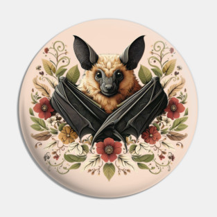 Flying Fox Botanical Nature Art Illustration4 Pin